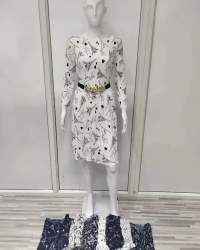 White Western One Piece Dress in Barnala