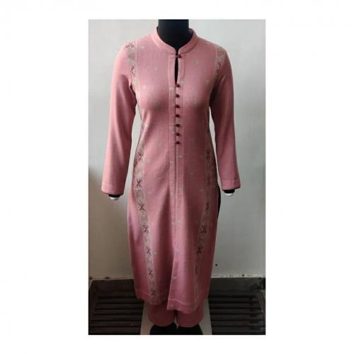 Woolen Pink Kurtis From Barnala by MAM WEARS