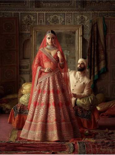 Bridal Wear Red Embroidered Lehenga Choli