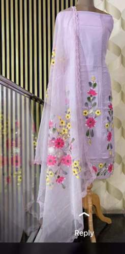 Light Purple Embroidered Dress Material 