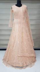 Peach Heavy Embroidered Gown with Dupatta