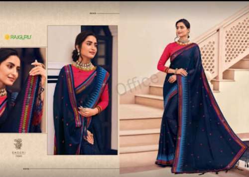 Buy New Collection Navy Blue Saree For Women by Sheeshamwala Saari Showroom