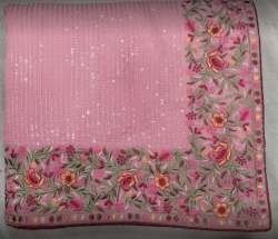 New Collection Pink Sequence Saree For Women