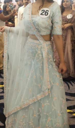 Designer Net Embroidered Lehenga Choli