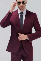 Wine Color Party Wear Mens Tuxedo Suit