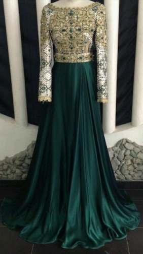 Elegant Heavy Embroidered Neck Gown 