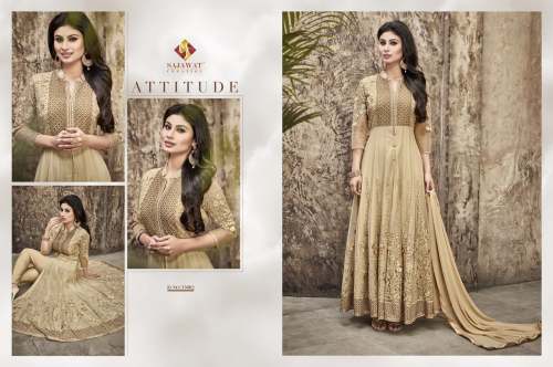 Elegant Beige Color Embroidered Suit by Bhai Bhai Garments