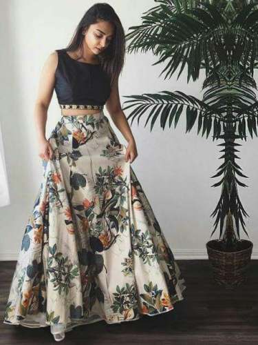 Festival Wear Printed Crop Top Lehenga by Bhai Bhai Garments