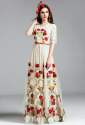 Stylish Flower Design Party Wear Gown 