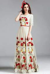 Stylish Flower Design Party Wear Gown 