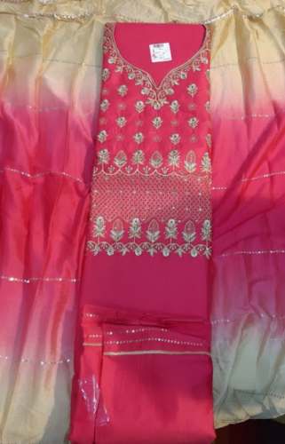 Designer Pink Shaded Unstitched Suit Material by Shahnaaz Suit Collection