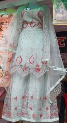 Wedding Wear Net Sharara Suit for Girls 
