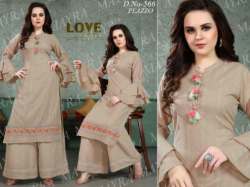 Regular Wear Grey Kurti Palazzo Set 