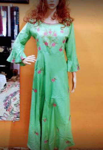 Buy Fancy Green Long Kurti For Ladies by D H Kurti Collection