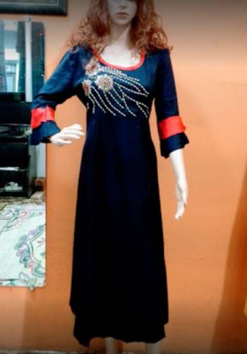 New Collection Black Embroidery Kurti For Ladies