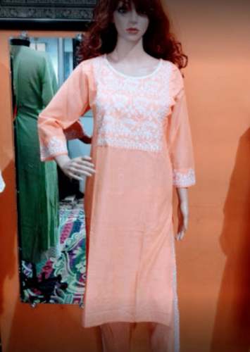 New Collection Pink Embroidery Kurti For Ladies by D H Kurti Collection