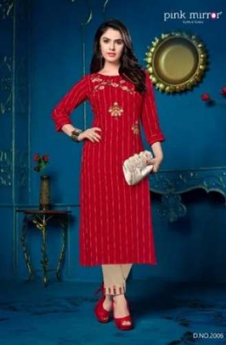 Designer Red Ladies Kurtis by S Mart