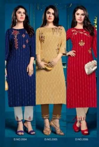 Stylish Straight Embroidered Kurtis  by S Mart