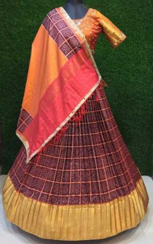 Traditional South Indian Lehenga choli by Sri VijayLaxmi Silk House