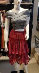 Designer Top with Midi Skirt Set 