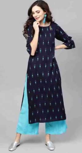 Navy Blue Long Daily Wear Kurti