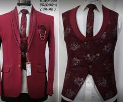 New Collection Mens Maroon 5 Pcs Suit