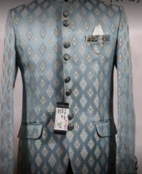 New Sky Blue Jacquard Jacket For Men