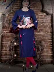 Daily wear Blue Printed Kurti