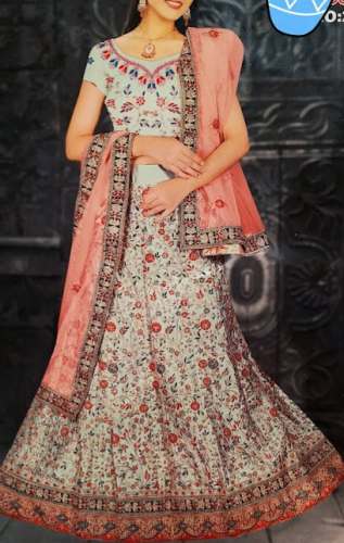 Functional Wear Cream Embroidered Lehenga  by Pari Fashion Showroom