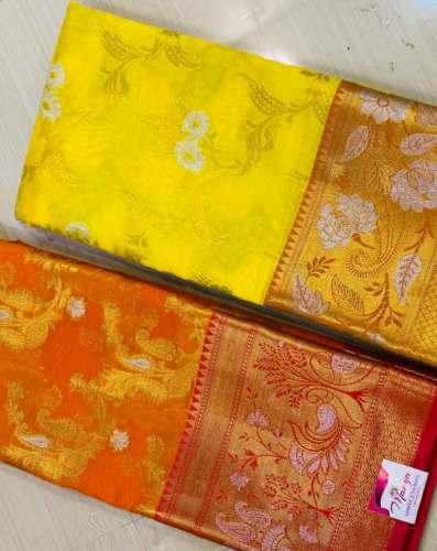 Fancy New Collection Banarasi Silk Saree For Sale