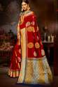 Buy Banarasi Silk Red Saree For Women