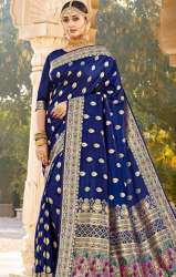 New Collection Blue Silk Saree For Women