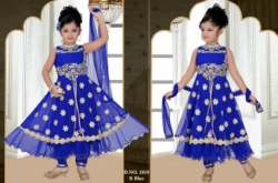 Blue Embroidery Kids Garment At Wholesale