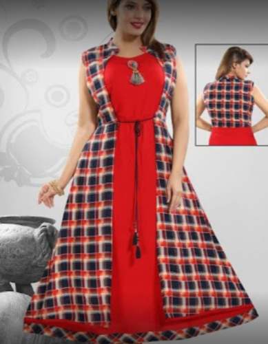 Buy Jacket Style Rayon Kurti For Women by City Collection