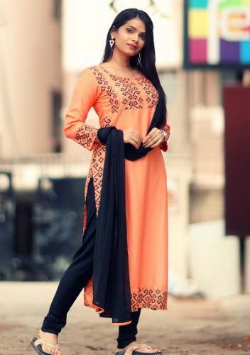 Buy Orange Kurti For Women by Fashion Equation