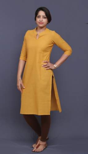 Casual Yellow Kurti For Women by Fashion Equation