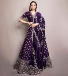 Designer Purple Embroidered Lehenga Choli