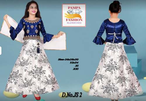 Fancy Satin Silk Kids lehenga Choli by Pooja Readymade