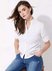Plain White Rayon Girls Shirt 
