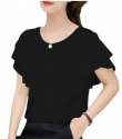 ruffle-sleeve-plain-georgette-t-shirt
