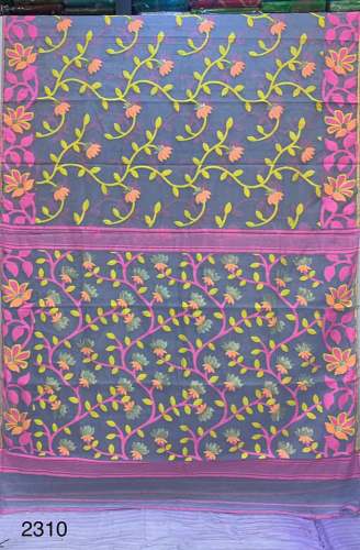 Beautiful Pink Embroidered jamdani saree
