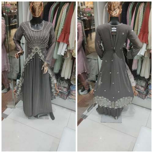 Unique Grey Embroidered Gown  by Pehnawa