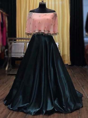 Designer Crop Top With Lehenga  by ZOE FASHION