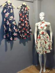 Flowery Printed One Piece Dress