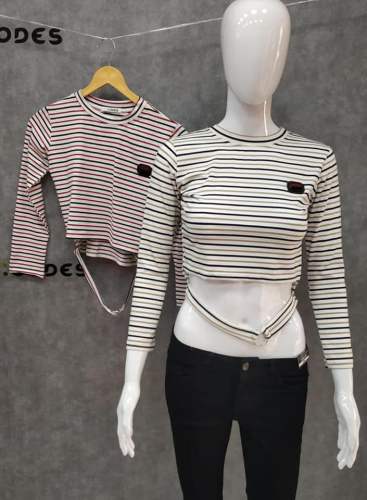 Lining Design Crop T shirt 