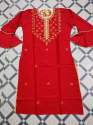 Fancy Red Embroidered Kurti 