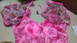  Organza Print Pink Readymade Blouse 
