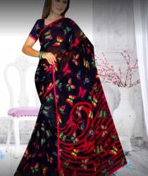 Buy Printed Black Saree For Women
