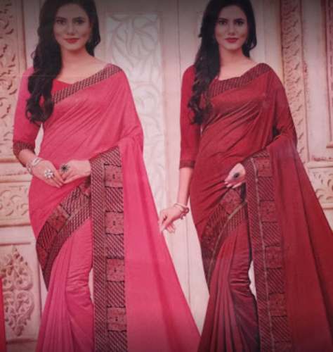 New Chiffon Plain Saree For Women by SSV Sarees