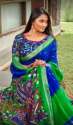 New Collection Green And Blue Saree For Women